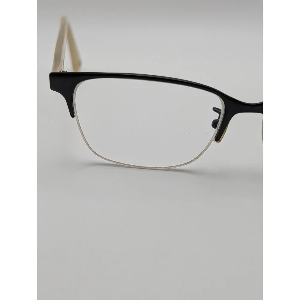 Coach HC5047 Evie Eyeglass Frames Only Satin Black Cream Semi-Rimless Women